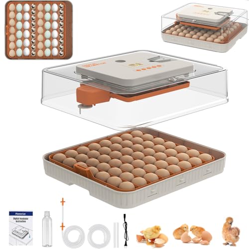 HOWOOlUA 56 Egg Incubator for Hatching Eggs with Auto Turn, Temp & Humidity Control, Built-in Candler Large Capacity Egg Incubator for Chicken Duck Goose Eggs - size: 56-EGGS