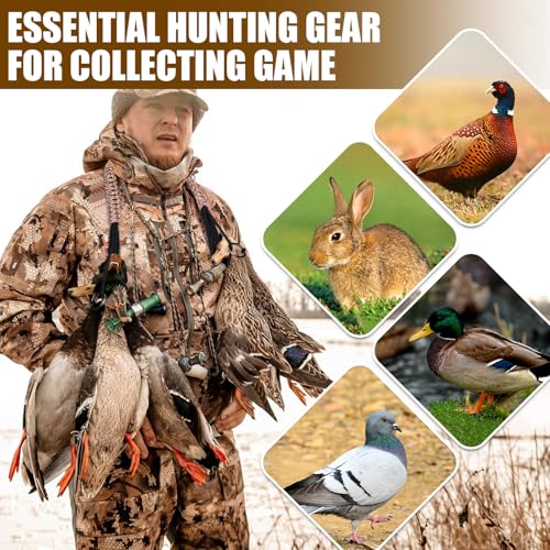 Duck & Bird Tote with 12 Drops Slip Ring, Metal Loop Goose & Duck Hanger, Waterfowl Tote, Dove Bird Carrier, Paracord