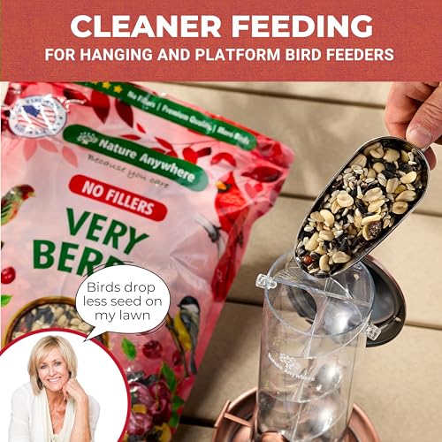 Very Berry Wild Bird Seed for Outside Feeders, Fruit Nut Bird Food, 5 lb | bird seeds for outside wild birds, dried fruit and berries with sunflower hearts, no milo or fillers, made in USA