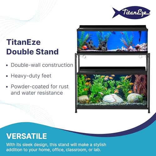 29 Gallon Double Aquarium Stand (2 Stands in 1), Fish Tank Stand, Bird Cage Stand, 32.5" W x 32 "H x 13" D