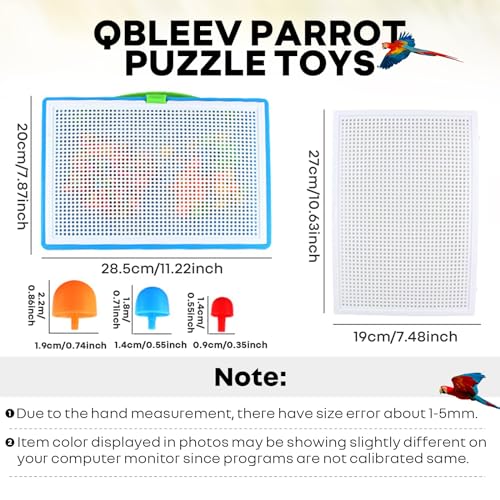 QBLEEV Parrot Puzzle Toys - Bird Intelligence Training, Parakeet & Conure Cage Accessories, Cockatiel Foraging & Chewing Toys - size: Large