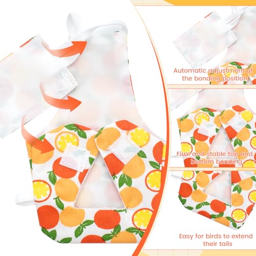 4 Pcs Bird Diaper, Parrot Diaper, Reusable Bird Clothes with Adjustable Straps & Waterproof Inner, Pet Bird Diapers for Budgies, Lovebirds, Cockatiels, and Miniature Macaws