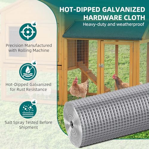 Hardware Cloth 1/2 Inch 19 Gauge 48in X 50ft Chicken Wire Fencing | Galvanized Welded Wire Mesh, Snake Gopher Barrier Garden Fencing Rabbit Cage Netting - size: 1/2 inch 48inx50ft