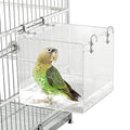 Bird Bath for Cage No-Leakage Upgrated Acrylic Clear Bird Bathtub Parrot Parakeets Shower for Cage Bathtub Box for Small Bird Parrot with 4 Hooks - color: S-5.1INCHx5.1INCH