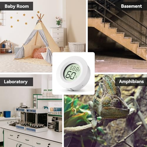 Atogou 2-Pack Mini Hygrometer & Thermometer, Indoor Digital Humidity Meter | ℉/℃, Outdoor Gauge Temperature for Home, Office, Reptile, Car, Greenhouse, Lab, Terrarium, Cellar.. A01 White - color: White 2-pack