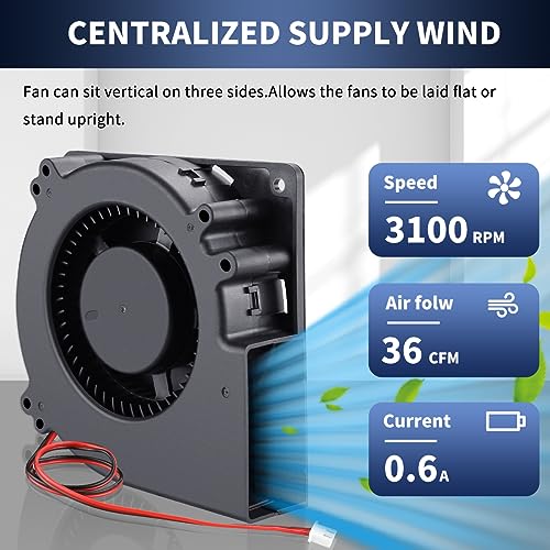 Wathai 120mm x 32mm Small 24V Centrifugal Blower Fan 24 Volt Cooling 2Pin | Dual Ball Brushless Cooling Turbo Fan for Limited Space DIY Projects - style: 120mm 24V 2Pin