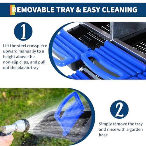 2-Tier Chicken Nesting Box, 8 Compartment Metal Nesting Box for Chickens with Waterproof Roof, Non-Slip Stable Base, Heavy Duty Chicken Laying Boxes for Hens, Poultry - color: Blue, size: 8 holes