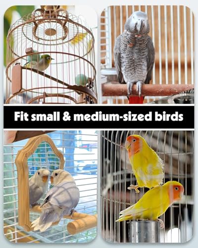 Pawfly 4 Pcs Bird Water Dispenser, Cage Accessories for Parrot & Hamster, Bird Feeder for Cage, White & Blue Waterer for Small Parakeet Cockatiel Budgie Lovebirds - size: 4PCS