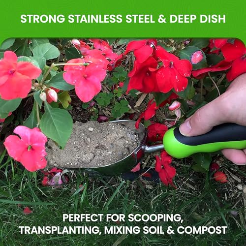 Garden Guru Super Strong Titanium Garden Scoop Trowel Shovel Transplanter - Rust Resistant - Ergonomic Handle - Perfect Hand Shovel for Gardening Transplanting and Digging (4 Pack) - size: 4 Pack, style: Titanium