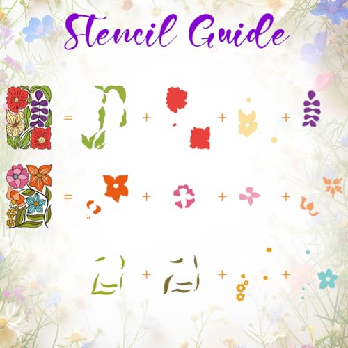 Bohemian Plants Stamps and Cutting Dies Set with Reusable Wall Painting Template for Card Making Boho Flowers Silicone Stamps Floral Leaves Die Cuts Stencils for DIY Craft Scrap-Booking Decor - style: Bohemian Plants