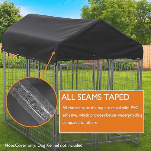 Outdoor Dog Kennel Cover 8'Dx4'W UV Resistant Waterproof Full Coverage for Dog Kennel Replacement Cover - color: 8'Lx4'W