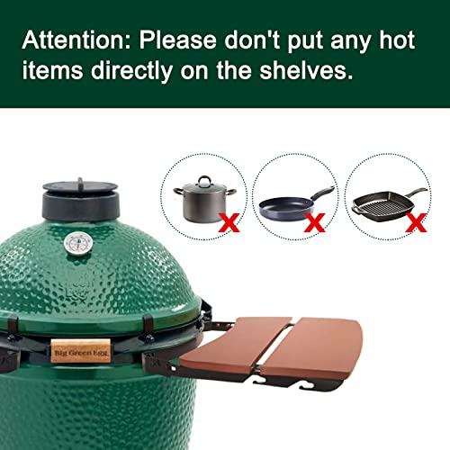 Side Shelves Big Green Egg Accessories, Composite 2 Slat Egg Mates for Large Big Green Egg with Folding Side Shelves Replacement Parts Grill & Smoker Accessories - size: L2 Side Shelves