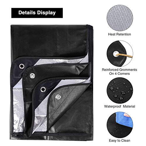 Heavy Duty Reflective Survival Space Blanket, Multipurpose Emergency Thermal Blanket for All Weather, Black - color: Silver Black