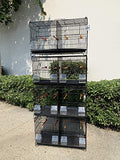 Lot of 4 Stackable Breeding Bird Cage for Canary Finch Small Birds (Black)
