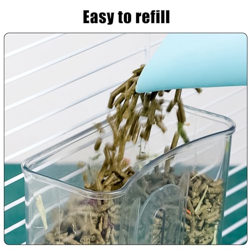Hanging Automatic Food Dispenser, 27oz Large Capacity Hanging Pet Cage Feeder for Rabbit Bird Chinchilla Hedgehog Guinea Pig Ferret Kitty Puppy (Gray) - color: Gray