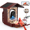 PeckCam® Bird Feeder with Camera Solar Powered 2K Live Video Auto Capture | AI Bird Species Identification, Instant App Alert, IP65 Waterproof, Easy Setup, Backyard Bird-Watching, Gift for Bird Lovers - color: Red