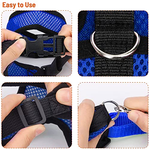Chicken Harness (Medium, Blue) with Leash, Breathable, Adjustable, Comfortable for Chickens, Ducks, Geese, and Small Pets