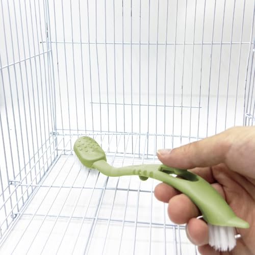 Bird Cage Cleaning Brush with Long Ergonomic Handle - Durable Bristlesfor Cleaning Parrot Cages, Kennels, and Perches,Removes Poop and Keeps Bird Cages Fresh,Essential Bird Cage Accessory