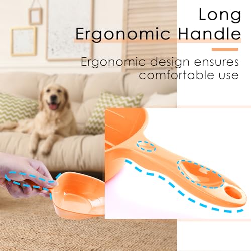Melamine Pet Food Measuring Scoop, 1 Cup 1/2 Cup 1/4 Cup with Clear Measurement Lines for Dog, Cat, Bird, and Rabbit, Durable, Ergonomic Handle, Dishwasher safe-Orange - color: Orange