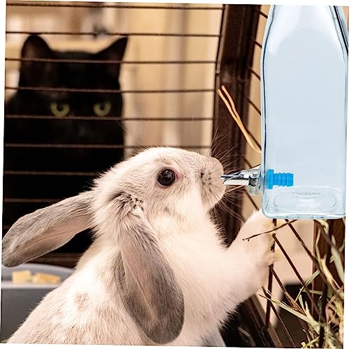 Kisangel Rabbit Water Bottle Hanging Water Feeder 2-Pack Small Pet Dispenser for Rabbits Hamsters Chinchillas with Hooks 6.49 X 2.16 X 2.16 in