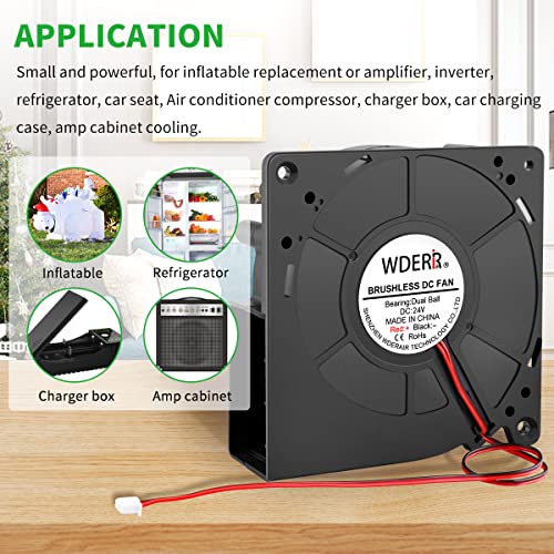 120mm x 32mm 24V DC Brushless Radial Centrifugal Blower Fan 2Pin | Dual Ball Bearing, High Speed for DIY Electronic Ventilation Exhaust, Inflatable Fan Replacement Project - style: 24V 2PIN