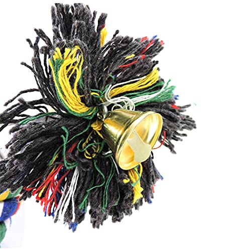 WishLotus Bird Perches, Parrot Colorful Climbing Rope Swing Toys Parrot Stand with Bell and Hanging Clip for Parrots, Budgies, Macaws, Parakeets, and Other Small Birds. (100cm) - size: 100cm