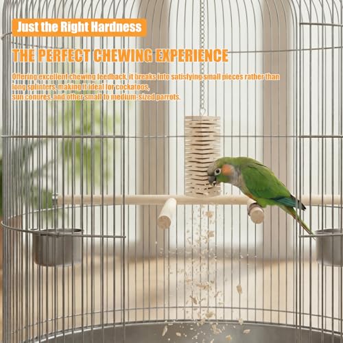 Balsa Slot Canyon Chipper Bird Foraging Toy - Natural Soft Balsa Wood Shredder for Green Cheek Conures, Cockatiels & Small Parrots - Interactive Destructible Chew Toy (1pc) - size: 1pc