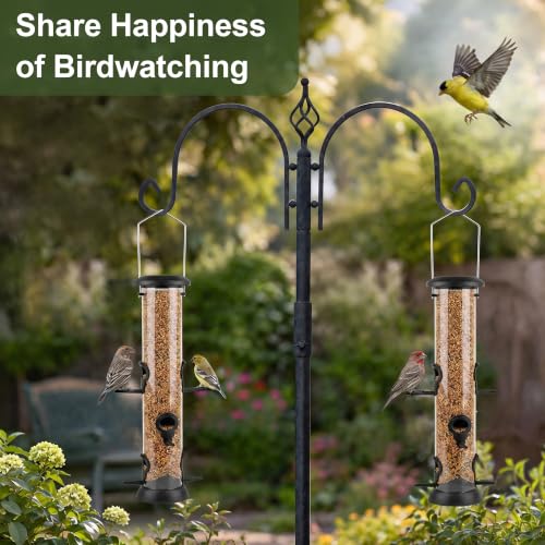 CHILDLION Tube Feeder, Squirrel Proof Bird Feeders for Outside,Hanging 6 Port Tube Bird Feeder Transparent Finch Bird Feeder for Attracting Birds in Your Lawn, Garden, Balcony (20 inch - 1 Pack)