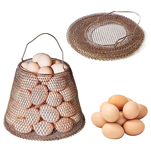 Egg Basket, Collapsible Mini Storage - Can Easily Load Eggs for Carrying and Collecting Eggs, Easy Washing, and Fast-drying, Country Primitive Farmhouse Style (Big) - color: Big