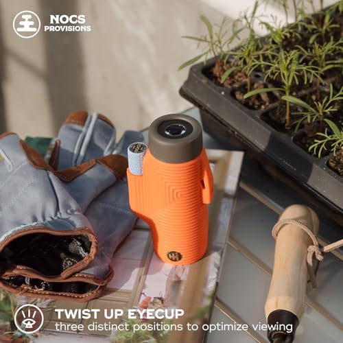 Nocs Provisions Zoom Tube 8x32 Monocular, Bird Watching & Backpacking | 8X Magnification Telescope, Bak4 Prism, Wide Field of View for Wildlife Viewing - color: International Orange