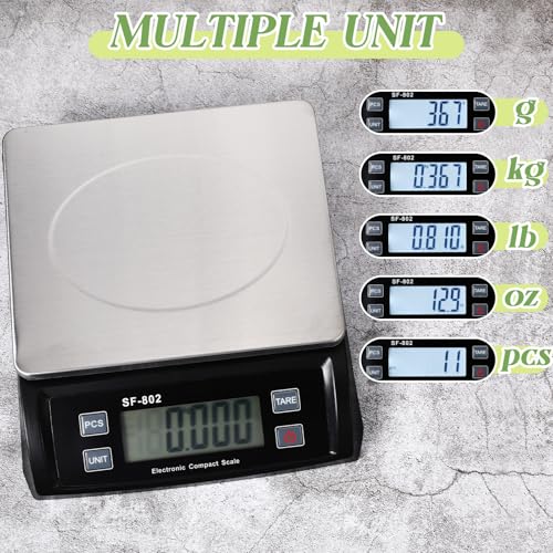 Large Digital Kitchen Scale 66LB 30kg Commercial Food Scale Stainless Bread Scale with LCD Display Commercial Weighing Devices for Baking Cooking(Black) - color: Black