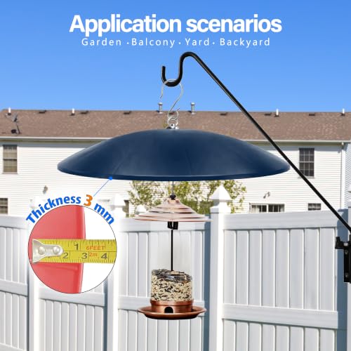 19.25-Inch Extra Large Squirrel Baffle,Hummingbird Feeder Shade Dome Cover, Bird Feeder Rain Guard, Hanging Squirrel Proof for Shepherd's Hook Outdoors (Blue) 4 Pack - color: Blue, size: 19''/4P