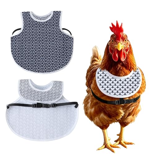 Chicken Saddles 3 Pack with Buckle Straps - Adjustable Hen Aprons for Hens, Secure & Easy-On Chicken Vest for Broody Molting Chickens, Feather Protection Armor(Cloud) - color: Cloud