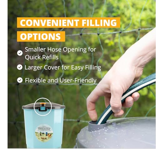 Stromberg's High Capacity Silo Poultry Waterer, 12 Gallon, Transparent Body, Easy to Clean, Float Valve Operation, Elevated 6” Stand, Large Lid, Convenient Filling Options