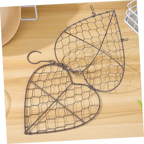 HANABASS Front Door Hanging Basket Iron Garland Wall Hanging Planter Home Decoration Space Saving Heart Shape Plant Holder - color: Brown1, size: 36.5X20CM