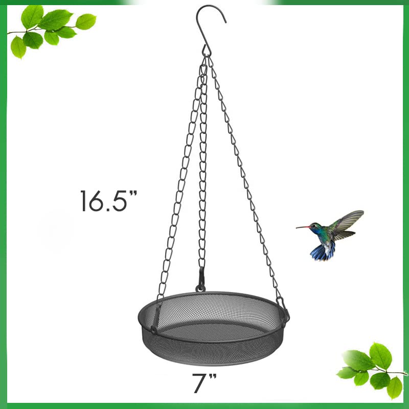 Bird Feeder, Hanging Bird Feeders for Outdoors Metal Mesh Birdfeeder Tray | Metal Mesh, Birdfeeder Tray