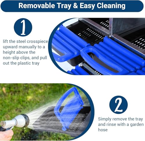10-Hole Chicken Nesting Box with Removable Lid, Metal Chicken Coops with Roll Away Design/Easy Egg Collection/Ventilation Holes, for Chickens Coops, Duck and Hens - color: Blue, size: 10 holes with legs