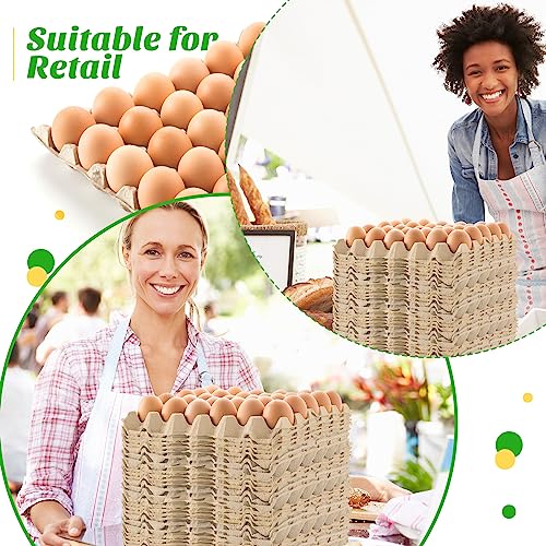 Estune 120 Pack Egg Cartons Crates 30 Cell Pulp Fiber Egg Flats Reusable Stackable Cardboard Tray for Home Storing Packing Roach Colony Soundproofing