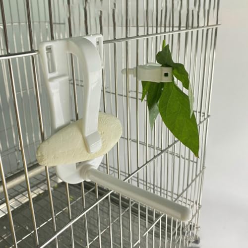 ULTECHNOVO 4pcs Parrot Vegetable Clips Plastic Fixed Clamps for Bird Cage Feeding Device Holders Suitable for Small Birds to Hold Cuttlefish Bone and Snacks