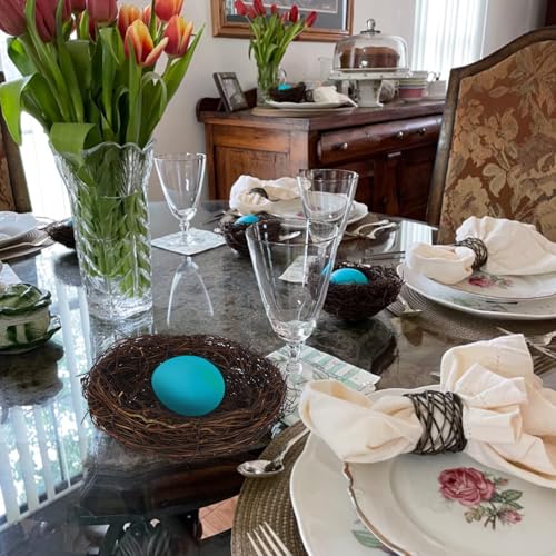15 PCS 5.9 Inch Artificial Bird Nest for Crafts, Handicraft Rattan Bird's Nest, Small Bird Nest, Bird Nest Decorating Kit for Holiday, Table, Garden, DIY Terrarium Decor - size: 15 PCS 5.9 Inch