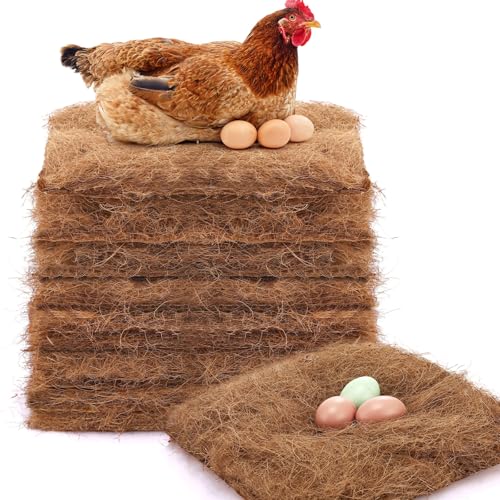 Yerliker Chicken Nesting Box Pads Laying Hen Chicken Coop Bedding,6 Pack | Chicken Laying Hens Pads, Coconut Fiber Henhouse Nesting Boxes Bulk, for Chicken Accessories Supplies