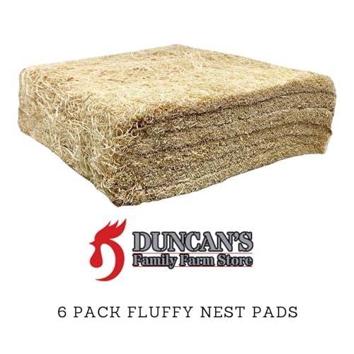 DUNCAN'S FAMILY FARM STORE Chicken Nesting Pads 13 x 13, 6 Pack, Aspen Excelsior Nest Pads with Kraft Paper Backing, USA-Sourced Nesting Box Pads for Chicken Coop, Cleaner Eggs, Easy Coop Cleanup - size: 6 Pack