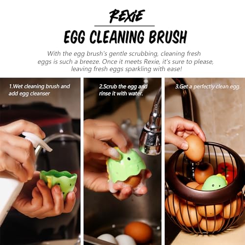 Dinosaur Egg and Vegetable Washer, 2.17 Inches, Food-Grade BPA-Free, Yellow (1, Green) - color: Green