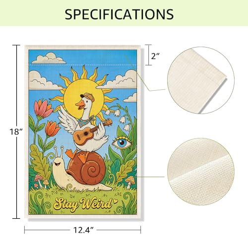 RZHV Stay Weird Double-Sided Garden Flag for Outdoor House Yard Sign Garden Decor Parade, Funny Snail Silly Goose Sun House Patio Outdoor Banner Decoration, Diversity Inclusion Yard Sign - color: Weird C