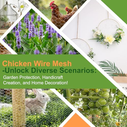 Chicken Wire Mesh,13.7"×169" Poultry Wire Netting,1" Hole Size Hexagonal Galvanized Chicken Wire Mesh Fencing,Outdoor Anti-Rust Garden Animal Barrier Fence for Chicken Coop Barrier Rabbit Cage