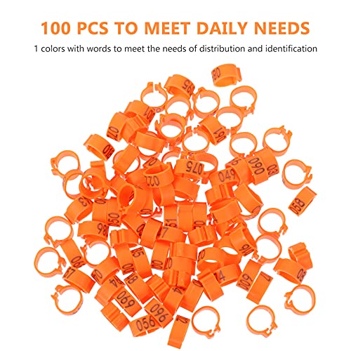 Numbered Pigeon Foot Rings 100 Bird Leg Bands for Chickens Doves Quail Small Poultry Easy Clip-on Identification Tags for Farm and Backyard