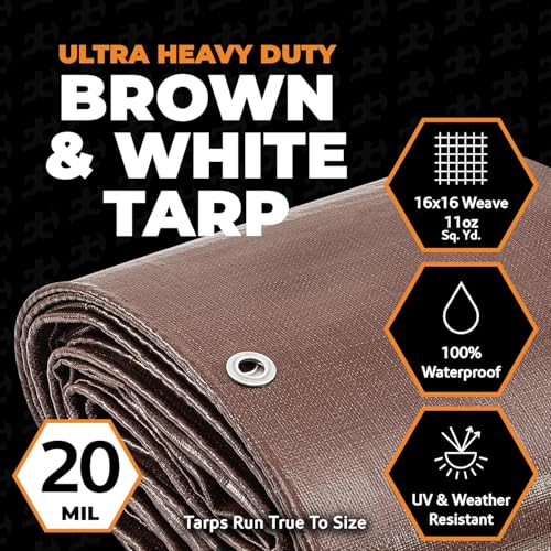 Xpose Safety 5' x 7' Ultra Heavy Duty Tarp (2-Pack) - 20 Mil Waterproof Tarps for Camping, Outdoor Adventures & Tent Cover, UV Protection, Reinforced Corners, All-Weather Durability - size: 5' X 7' (2 Pack)
