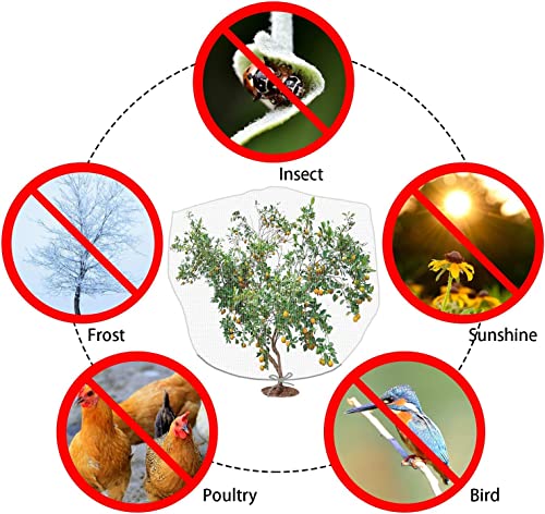PURPLE STAR 1N 6 x 7 Feet Insect Bird Barrier Netting Mesh with Drawstring, Garden Bug Netting Plant Cover for Protect Plant Fruits Flower from Insect Bird Eating - color: 6x7 Ft