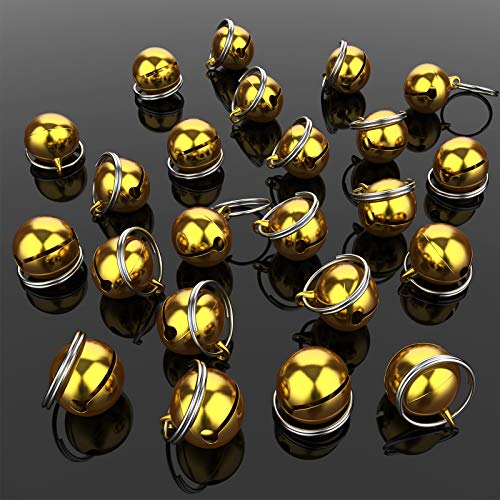 24 Sets of Cat Bells for Cat and Dog Collar Pendant Pet Bell Pet Pendant Accessories (Mixed Color) - color: Gold