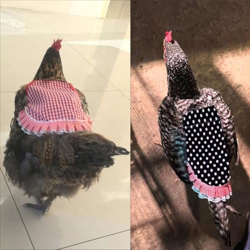 7PCS Chicken Saddle for Hens, Waterproof Printed Hen Saddle for Chickens, Chicken Apron Clothes for Poultry Protector Wing Back Feather Fixer Supplies(Fits Large Medium Size) - color: CHINCKEN CLOTHES-1